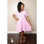 Candy Pink Acid Washed Dress