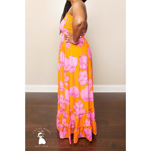 Vibrant Floral Maxi Dress