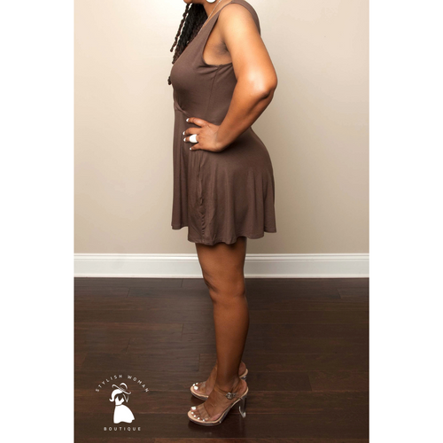 Brown Sleeveless Romper