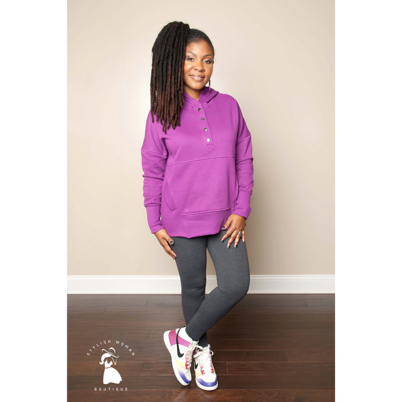 Lt. Plum Hooded Pullover