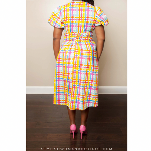 So Dainty Colorful Midi Dress