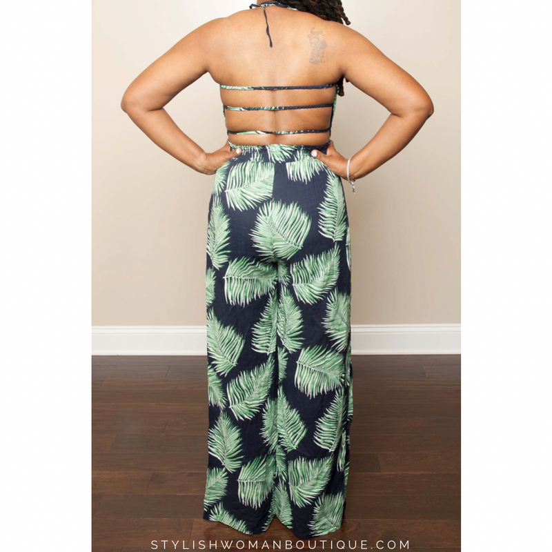 Leaf Printed Jumpsuit