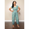 Secret Garden Blue and Green Floral Jumpsuit