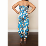 Navy Leaf Printed Jumpsuit