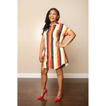 Sassy in Stripes Shirt Dress