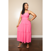 Fuchsia Tiered Midi Dress