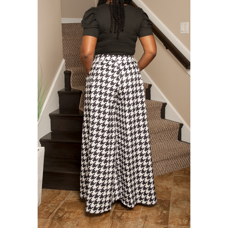 Stylish Black and White Palazzo Pants