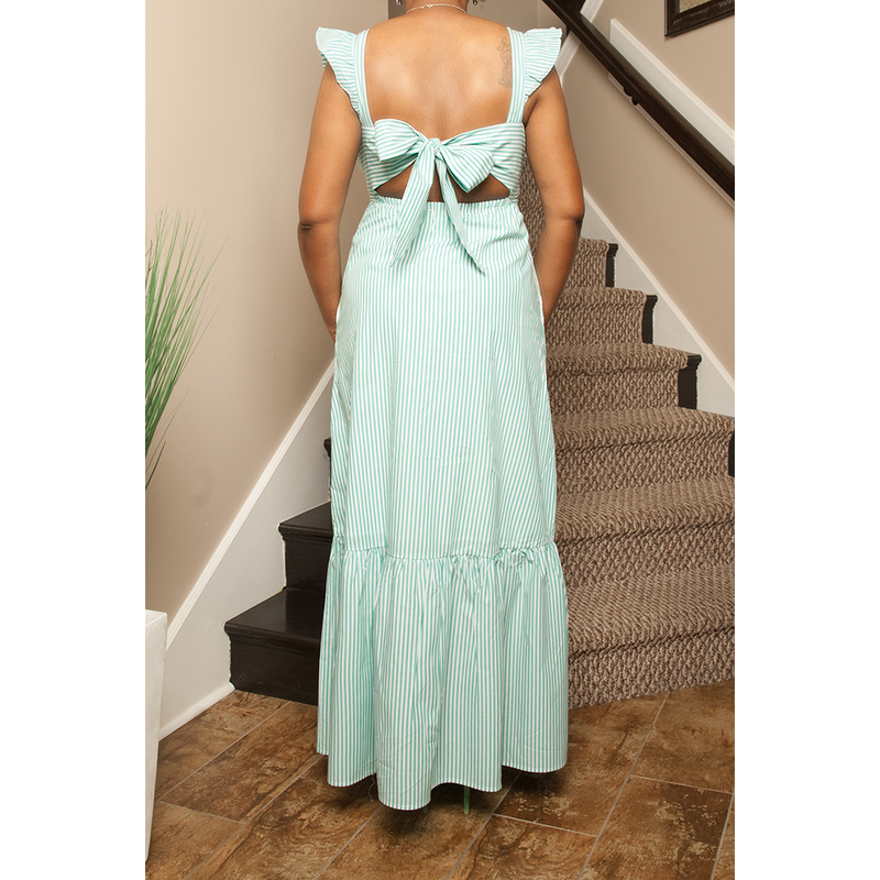 Peyton the Poplin Ruffled Maxi Dress