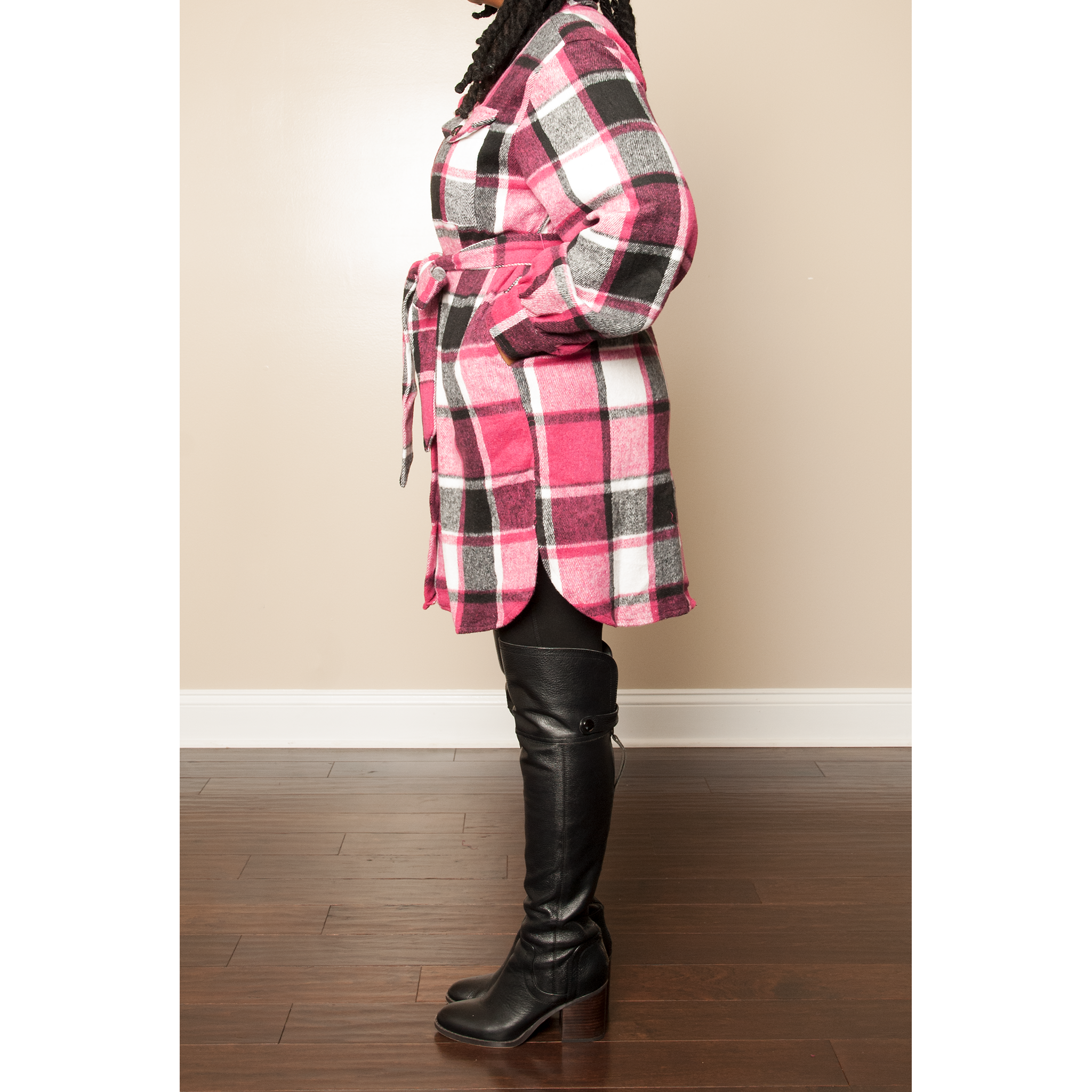 Magenta Plaid Coat Dress – The Stylish Woman Boutique