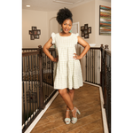 Glamorous Gingham Sage Baby Doll Dress